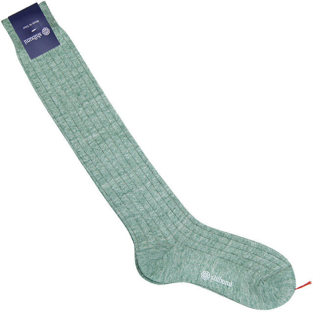 Knee Socks - Ribbed - Mint - Linen