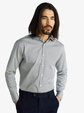 White & Blue Print Shirt