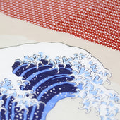 Ukiyo-e Cotton Handkerchief - Red