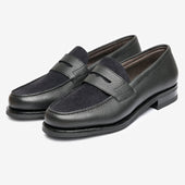 Spectator Loafer - Ink Blue Suede & Noir Milled - Armin Last