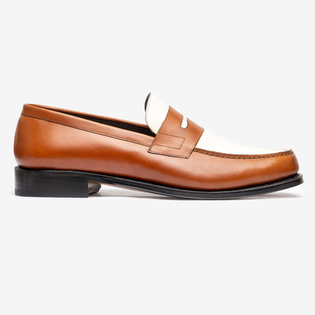 Spectator Loafer - Tan & Blanc Milled - Armin Last