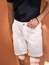 White Linen Shorts