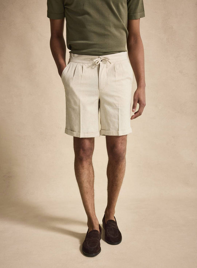 Beige Linen Shorts