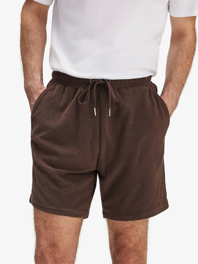 Dark Brown Terry Shorts