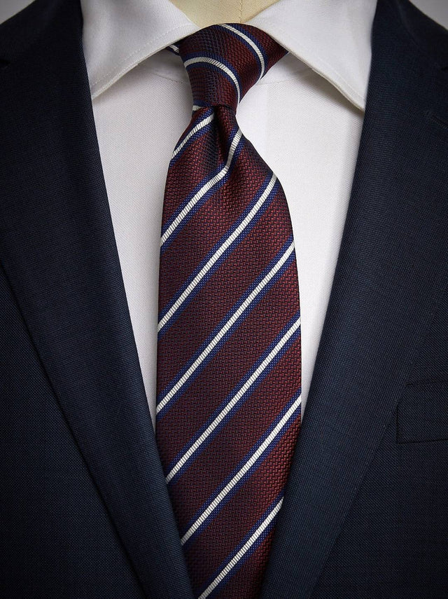Burgundy Tie Striped