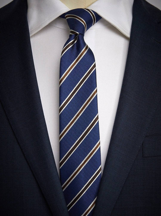 Blue & Brown Tie Striped