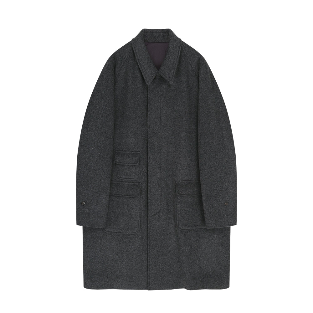 Wool Balmacaan Coat