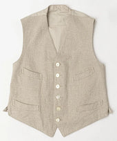 Belafonte Ragtime Service Vest Cotton Linen Beige Washer