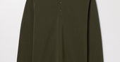 Khaki Green Long Sleeve Pique Polo | Organic Cotton | Asket