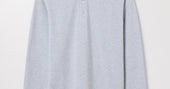 Grey Melange Long Sleeve Pique Polo | Organic Cotton | Asket