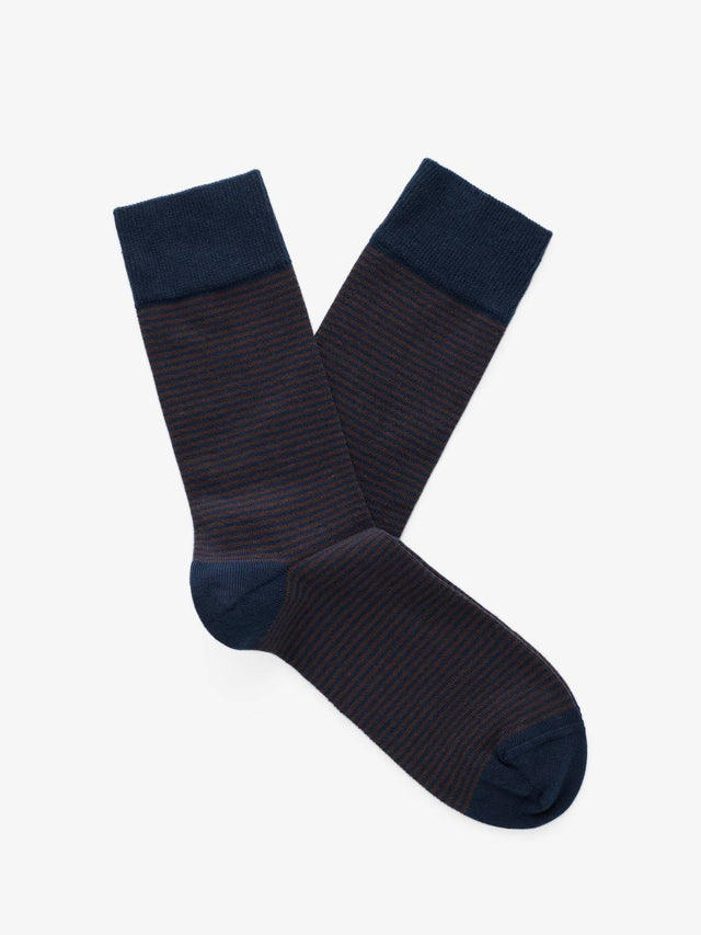 Navy & Brown Socks