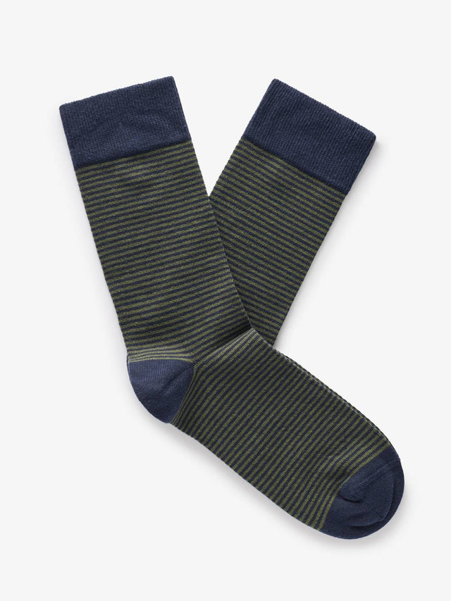 Navy & Green Socks