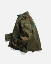 L S Sam Shirt Grindigo Patchwork Kantha Stitched Cotton Canvas