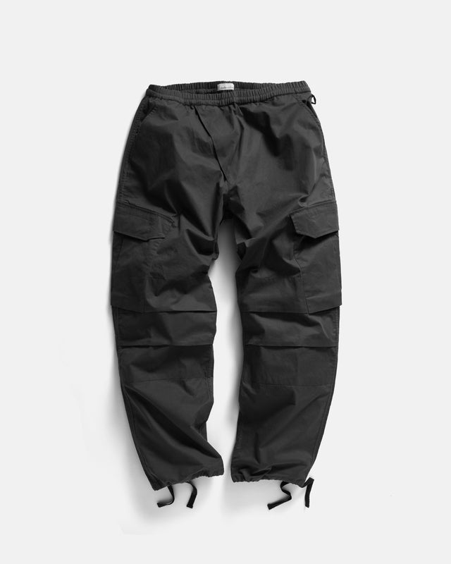 RICHMOND RAF EASY CARGO PANT - SUNBLEACHED BLACK WASHED WAX COTTON