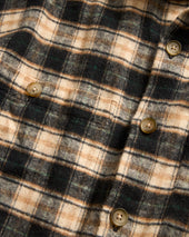 Gale Box Shirt Ecru British Khaki Grass Brushed Cotton Flannel