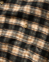 Gale Box Shirt Ecru British Khaki Grass Brushed Cotton Flannel