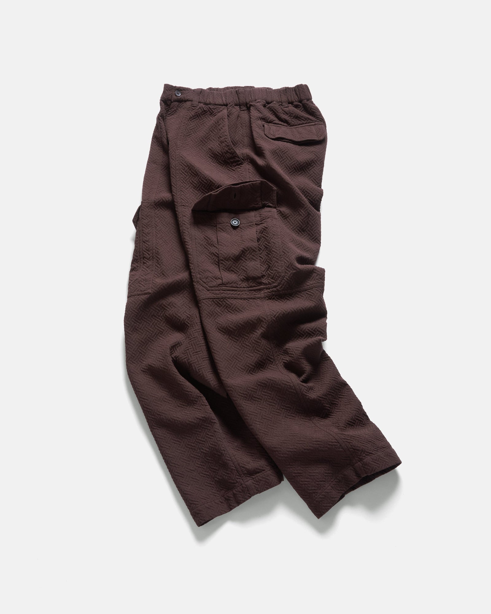 Elgin Cargo Pant Umber Double Weave Jacquard Cotton
