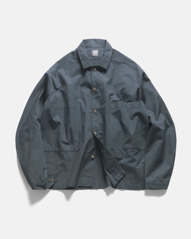 SAM SHIRT JACKET - WASHED SLATE COTTON MICRO RIPSTOP