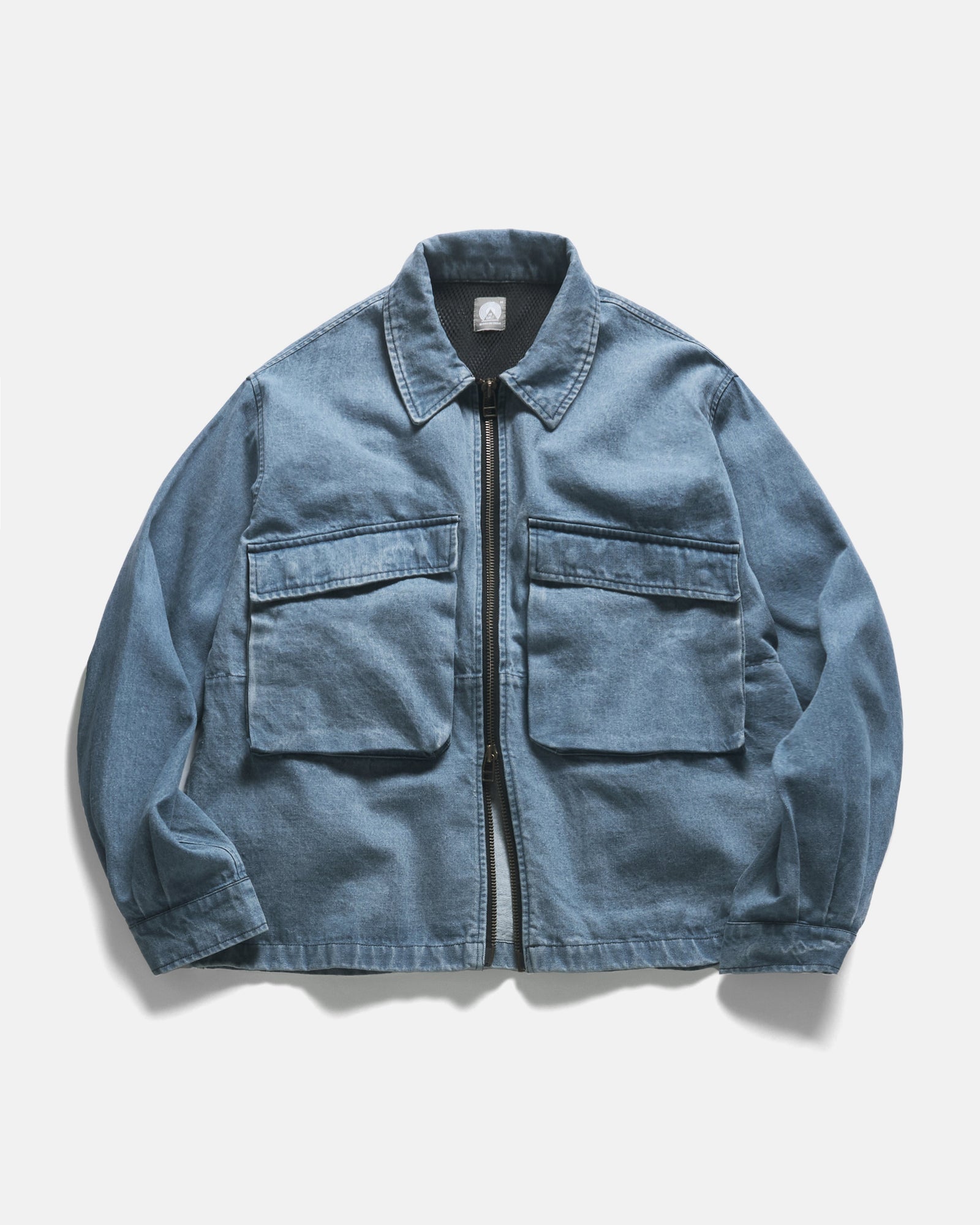 Bellows Zip Front Coach S Jacket Bleached 13 Oz