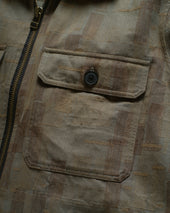 Full Zip Caleb Shirt Mulled Basil Covert Green Scatter Embroidered Hbt Mil Spec Cotton