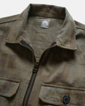 Full Zip Caleb Shirt Mulled Basil Covert Green Scatter Embroidered Hbt Mil Spec Cotton