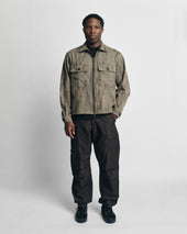 Full Zip Caleb Shirt Mulled Basil Covert Green Scatter Embroidered Hbt Mil Spec Cotton