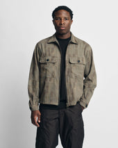 Full Zip Caleb Shirt Mulled Basil Covert Green Scatter Embroidered Hbt Mil Spec Cotton