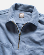 SS HOLLOW POLO - RINSED ROYAL 9.2 oz SLUB COTTON JERSEY
