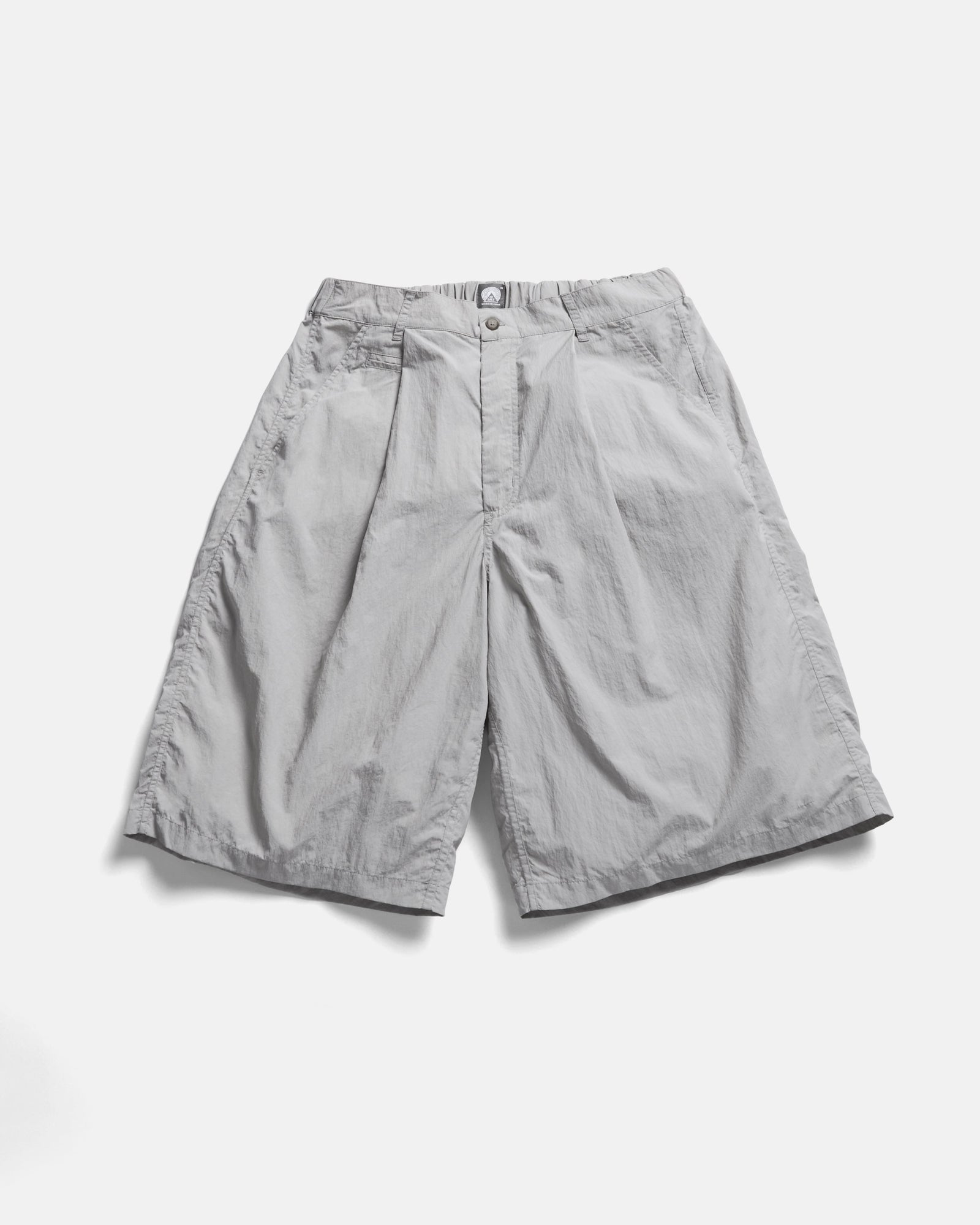Emery Pleated Big Shorts Fog Gray Featherweight Micro Ripstop Nylon