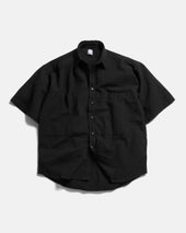 SS EASY WORK SHIRT -TONAL BLACK COTTON SEERSUCKER