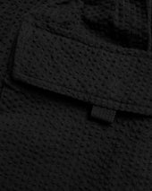 VETTI UTILITY SHORTS - TONAL BLACK COTTON SEERSUCKER