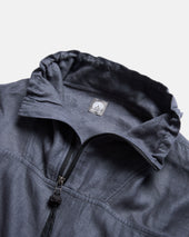 Cata Quarter Zip Smock Pullover Turbulence Slate Linen Twill