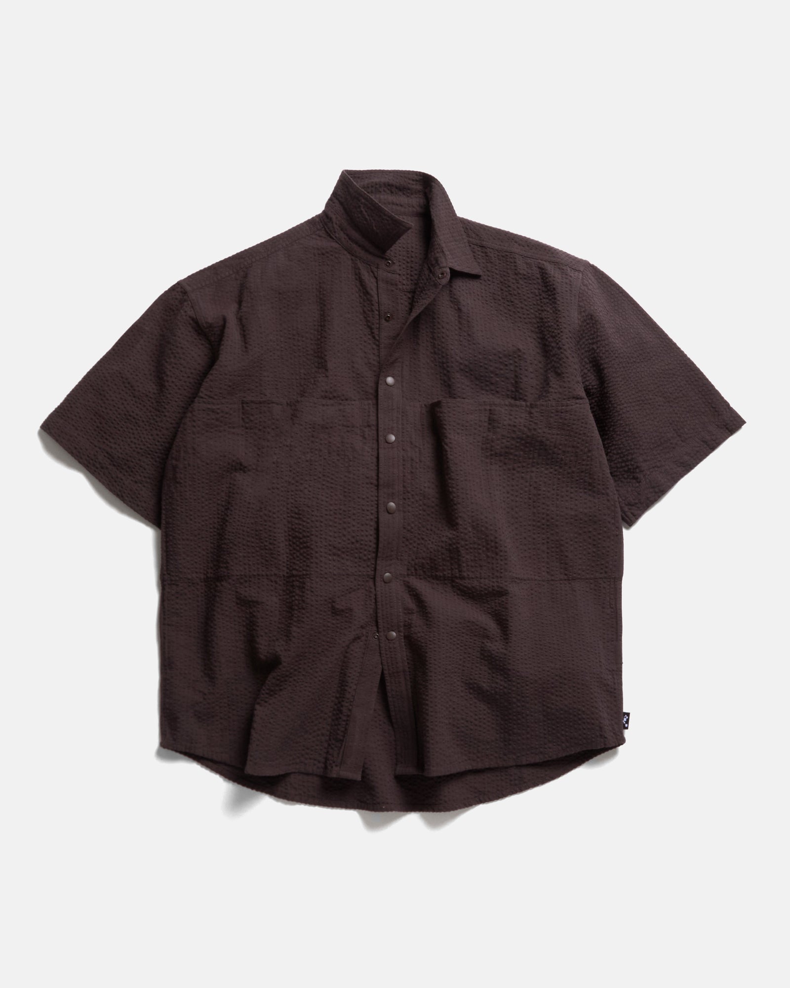 Ss Easy Work Shirt Tonal Fondente Cotton Seersucker