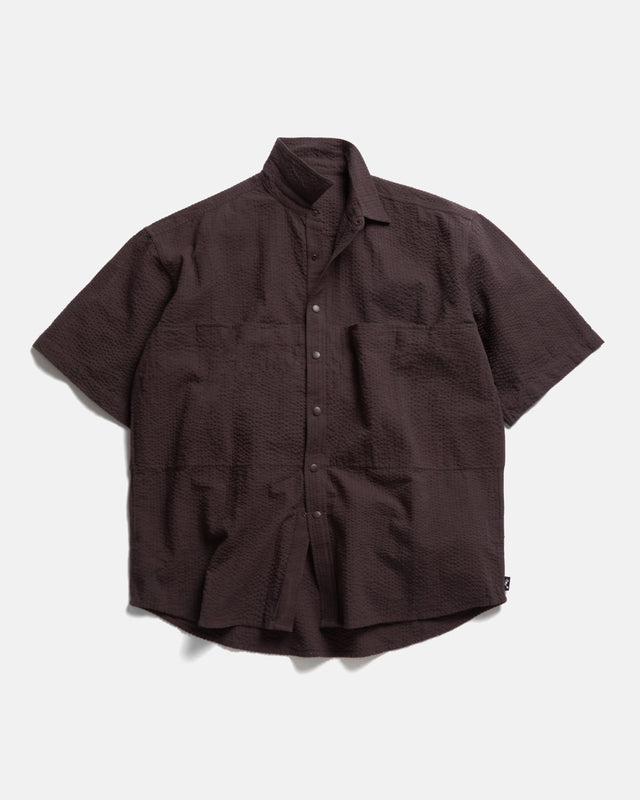 SS EASY WORK SHIRT - TONAL FONDENTE COTTON SEERSUCKER