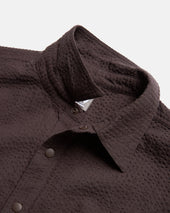 Ss Easy Work Shirt Tonal Fondente Cotton Seersucker