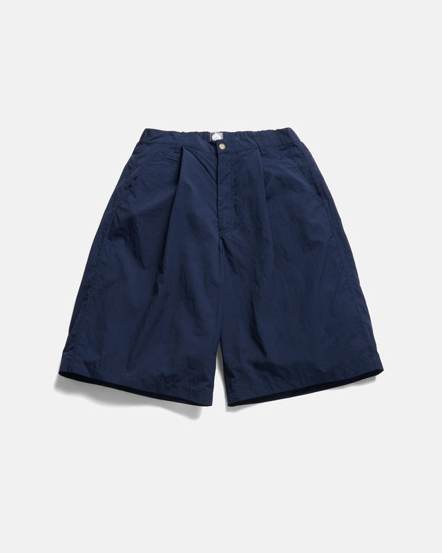 EMERY PLEATED BIG SHORTS - NAVY FEATHERWEIGHT MICRO RIPSTOP NYLON