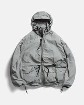 BANKS 2.0 UTILITY JACKET WITH REMOVABLE HOOD - LUNAR ROCK FEATHERWEIGHT MICRO RIPSTOP NYLON