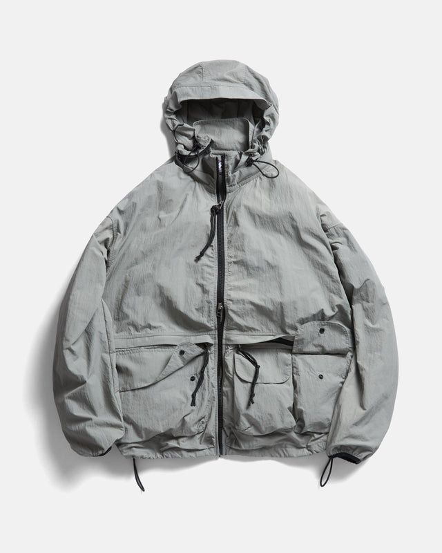 BANKS 2.0 UTILITY JACKET WITH REMOVABLE HOOD - LUNAR ROCK FEATHERWEIGHT MICRO RIPSTOP NYLON