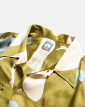 Ss Wes Shirt Moss Riverbed Rocks Printed Vegan Silk