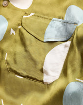 Ss Wes Shirt Moss Riverbed Rocks Printed Vegan Silk