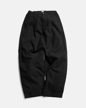 KELL PLEATED BIG PANT - BLACK COTTON RIPSTOP