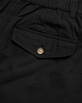KELL PLEATED BIG PANT - BLACK COTTON RIPSTOP