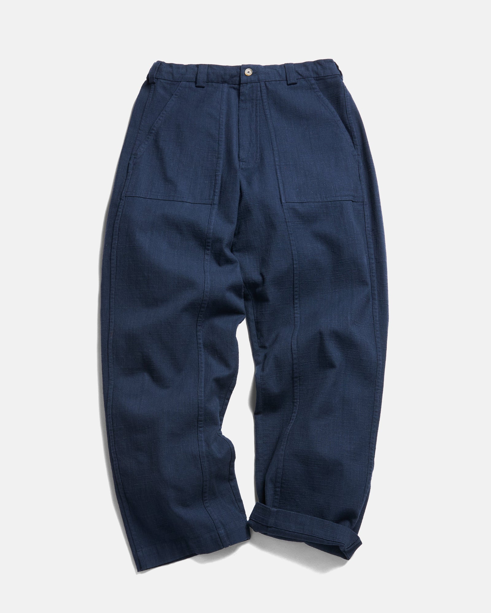 Roy Baker Pant Washed Cotton Thick Thin Basketweave
