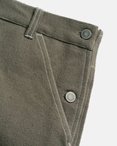 ELI HAND-EMBROIDERED DOUBLE KNEE WORK PANT - AGED SAGE HANDSPUN COTTON CANVAS