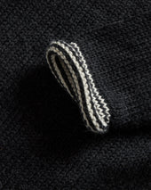 Franko Fairisle Rollneck Sweater Slate Gray Ecru Handloom Baby Alpaca