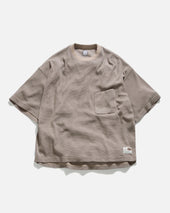 HIROCK LTE HALF SLEEVE CREWNECK - WALNUT TECH COTTON LIGHTWEIGHT THERMAL