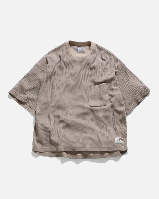 HIROCK LTE HALF SLEEVE CREWNECK - WALNUT TECH COTTON LIGHTWEIGHT THERMAL