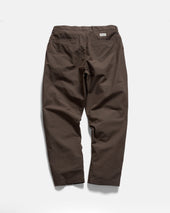 JIAN SINGLE PLEAT PANT - CHOCOLATE COTTON MICRO RIPSTOP