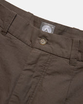 JIAN SINGLE PLEAT PANT - CHOCOLATE COTTON MICRO RIPSTOP