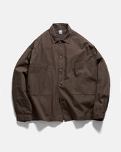 SAM SHIRT JACKET - CHOCOLATE COTTON MICRO RIPSTOP